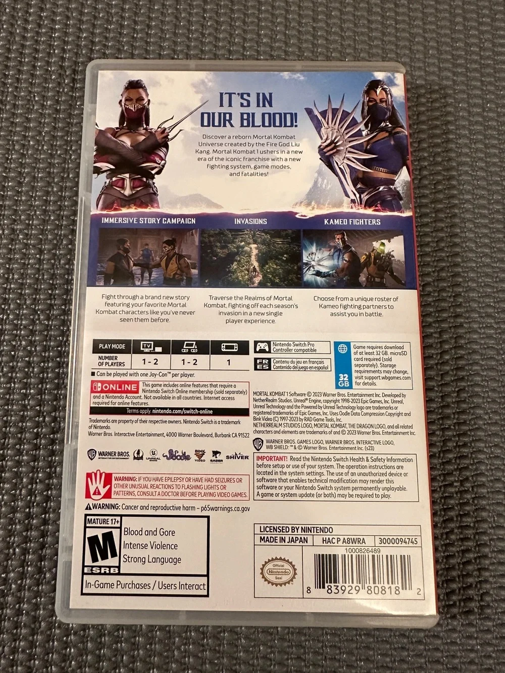 Mortal Kombat 1 - Nintendo switch game
